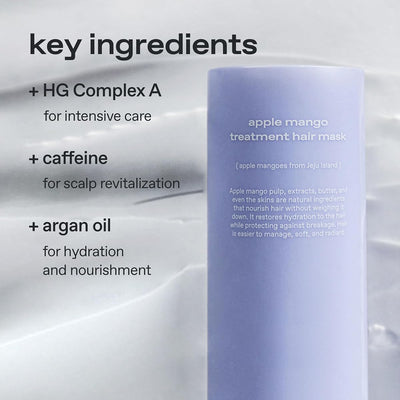 Glow Apple Mango Hair Treatment Mask - Vegan Keratin, Deep Repair - 250ml