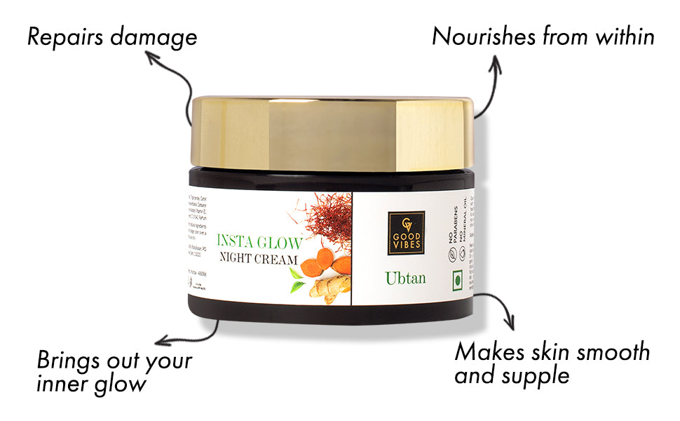 Good Vibes Ubtan Insta Glow Night Cream - Face Moisturiser, 50g - 3
