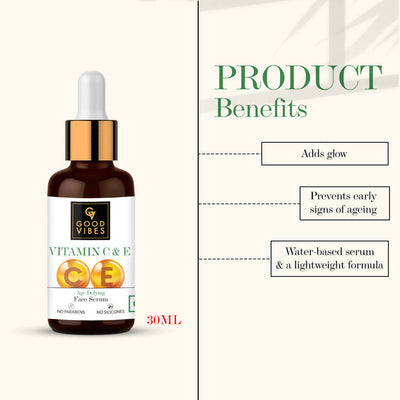 Good Vibes Vitamin C & E Age Defying Serum - 30ml - Image 2