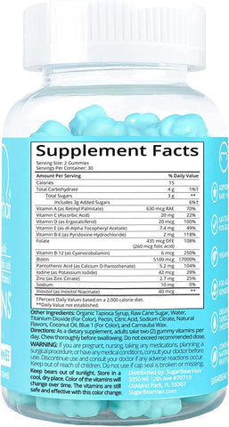 SugarBear Hair Vitamins 60 Vegan Gummies