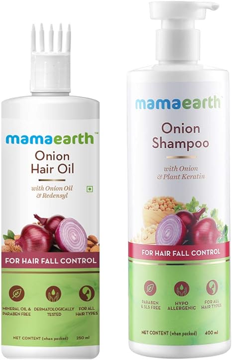 MAMAEARTH Onion Hair Oil 25 ml and Shampoo 400 ml