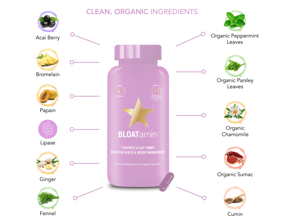 Hairtamin BLOATamin Gut Health & Probiotics Capsules - 30 Pack - Image 3