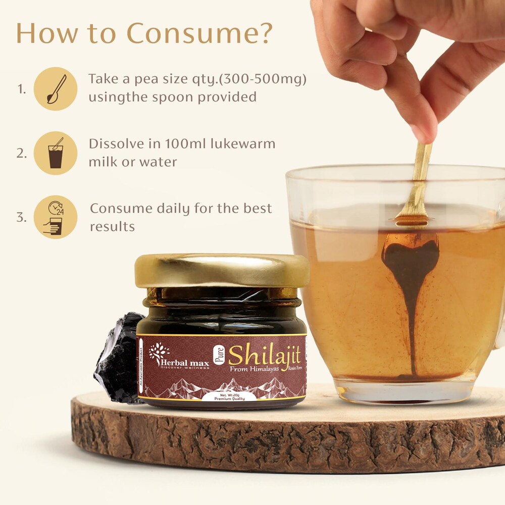 Buy Herbal Max Discover Wellness pure Himalayan Shilajit 20 gm Online