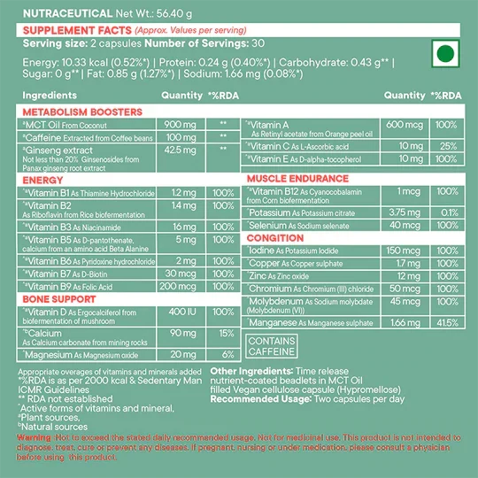 Wellbeing Nutrition Slow Multivitamin for Him, 60 Capsules - Image 2