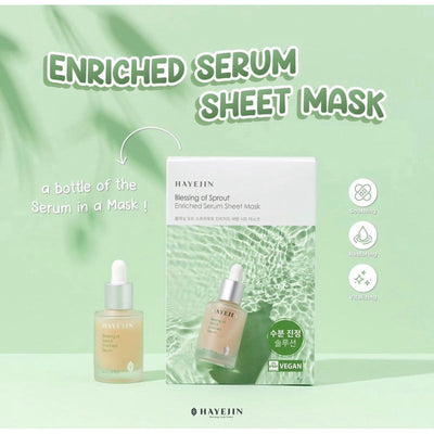 Hayejin Blessing of Sprout Enriched Serum Sheet Mask - Hydrating & Nourishing Single Use Mask - Image 2