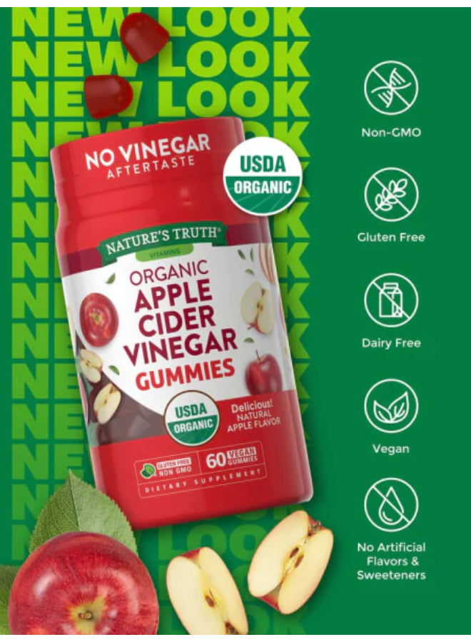NATURE'S TRUTH  APPLE CIDER VINEGAR | ORGANIC 60 Vegan Gummies