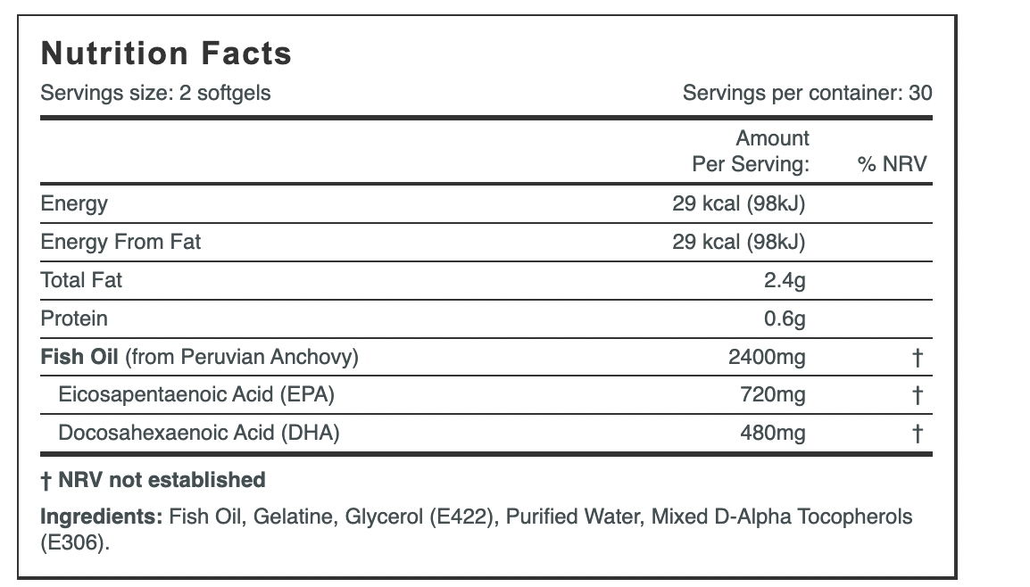 Super EPA Vitamins & Minerals - 720mg EPA, 480mg DHA Capsules - Image 2