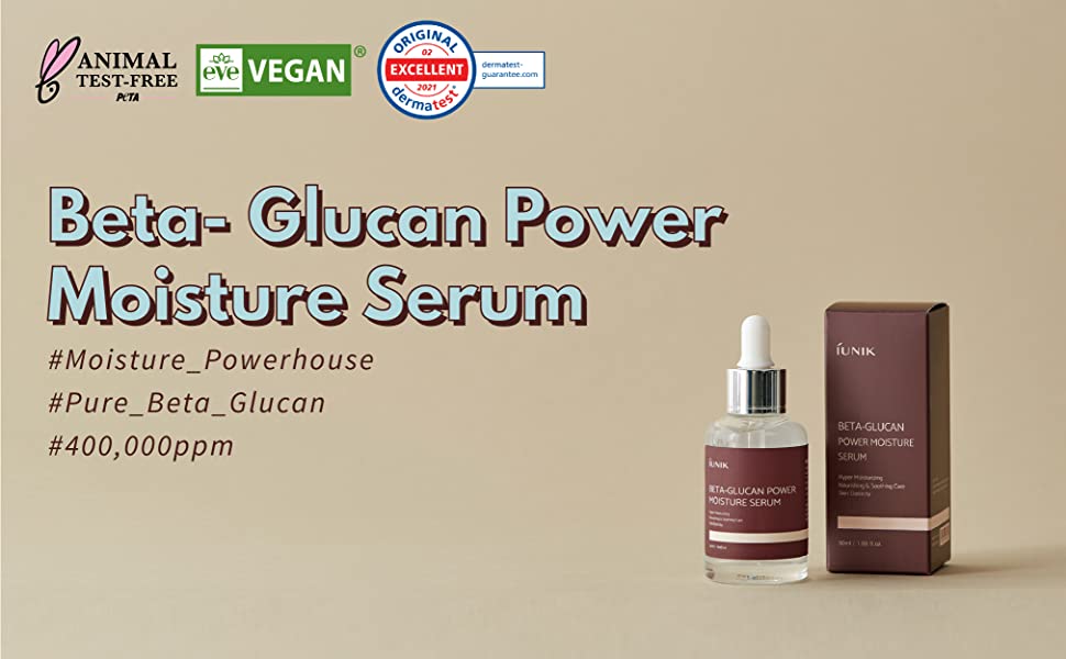 iUNIK 98% Beta-Glucan Power Deep Moisture Serum, Mushroom Yeast Extracts Ampoule, 50ml - 1