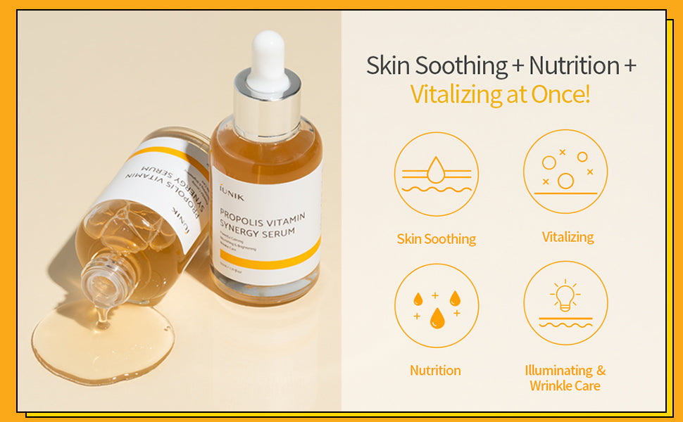 iUNIK Propolis Vitamin Synergy Serum - Skin Soothing & Nutritional - 50ml - 2