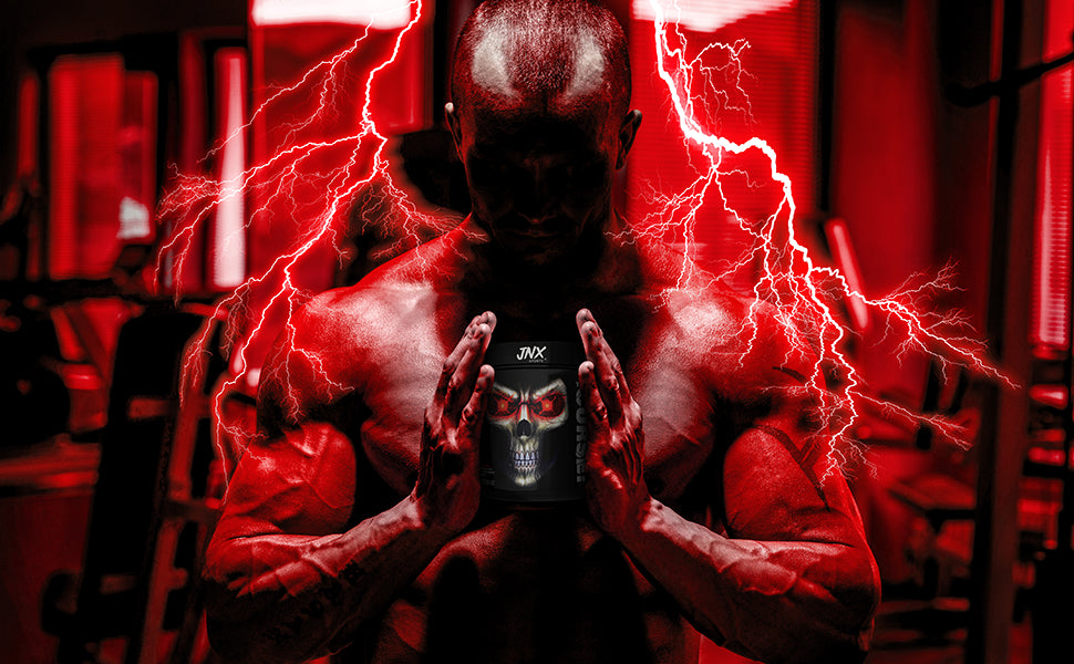 مسحوق "ذا كيرس" (The Curse) للتمارين الرياضية من "جينكس نيوتريشن" (Jnx Nutrition)، بنكهة الفواكه المشكلة - 50 حصة، 12 عبوة/كرتونة - 3
