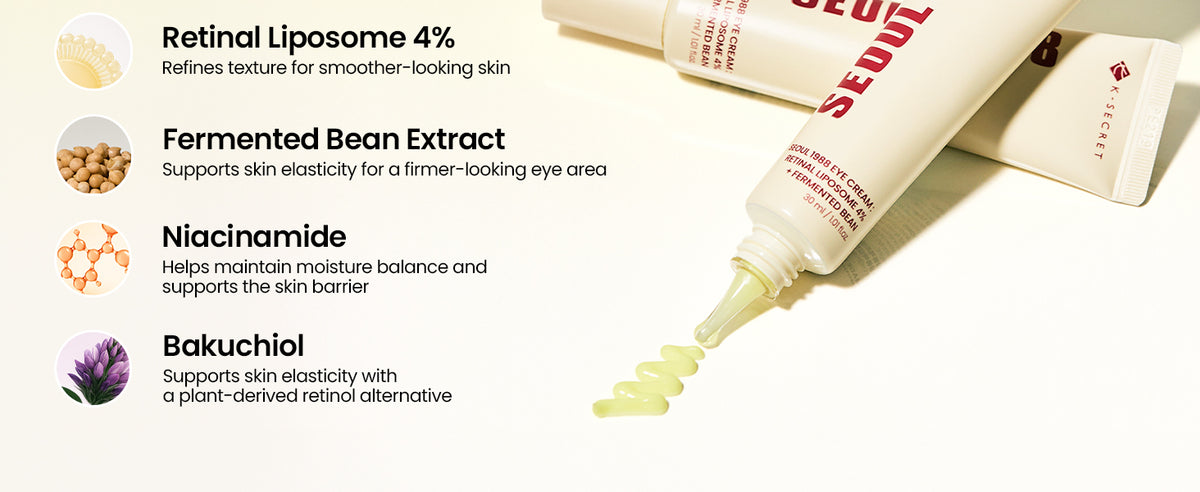 K-SECRET SEOUL 1988 Retinal Eye Cream - Advanced Retinal Liposome 4% & Fermented Bean - 30ml - 2