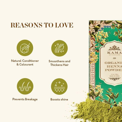 Kama Ayurveda Organic Heena Powder - Herbal, Ayurvedic - 100g - Image 3