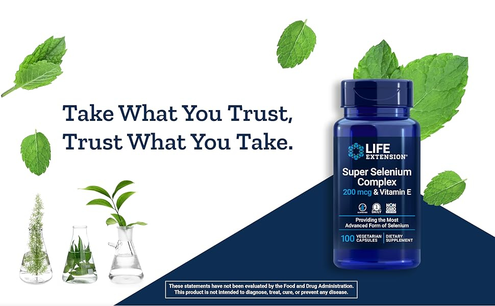 Life Extension Super Selenium Complex with Vitamin E, 200 mcg, 100 Vegetarian Capsules - 1