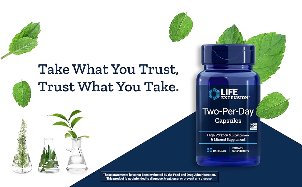 Life Extension Two-Per-Day Multivitamin Capsules - High Potency, 120 Count - 1