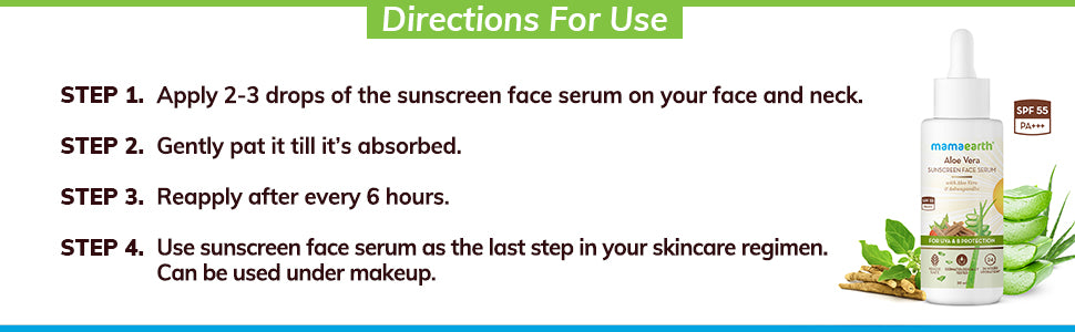 Mamaearth Aloe Vera Sunscreen Face Serum, 30 ml - 2