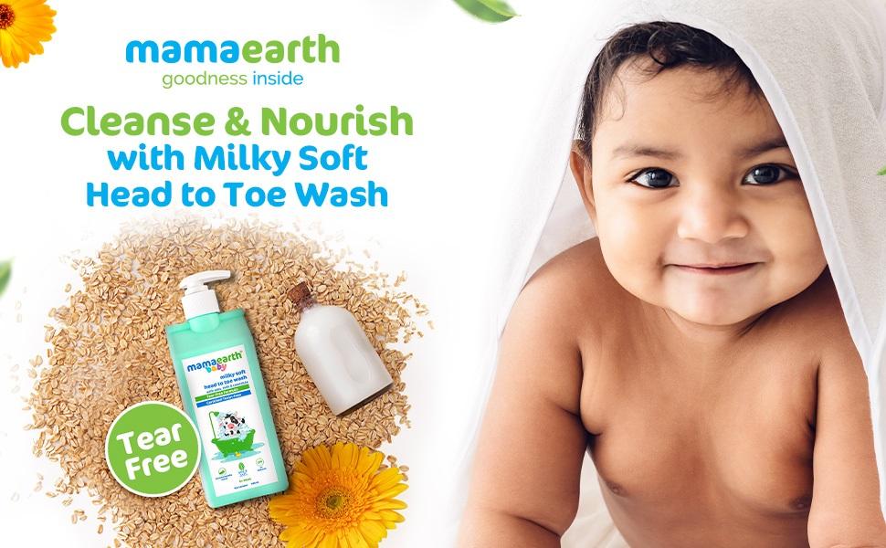 Mamaearth Baby Milky Soft 2-in-1 Body Wash & Shampoo - 400ml - 1