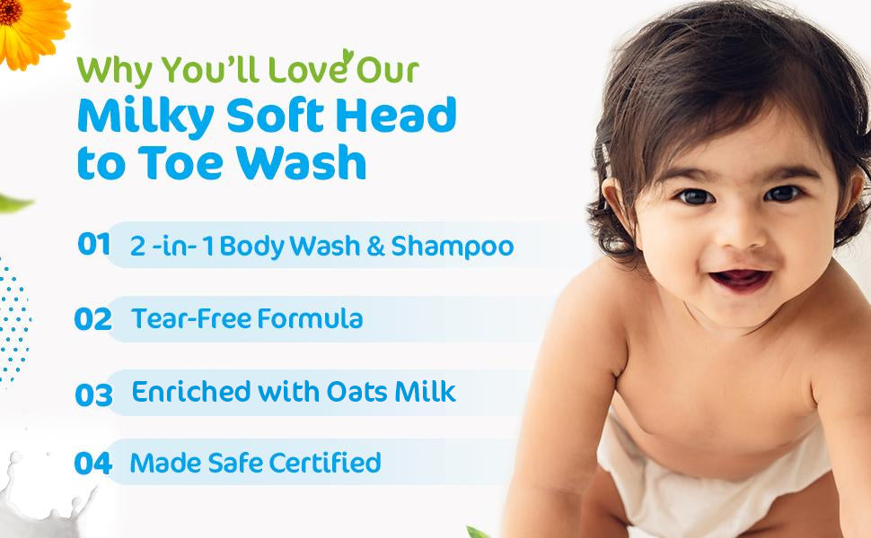 Mamaearth Baby Milky Soft 2-in-1 Body Wash & Shampoo - 400ml - 3