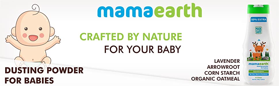 Mamaearth Dusting Powder with Organic Oatmeal & Arrowroot Powder for babies 150 ml - 1