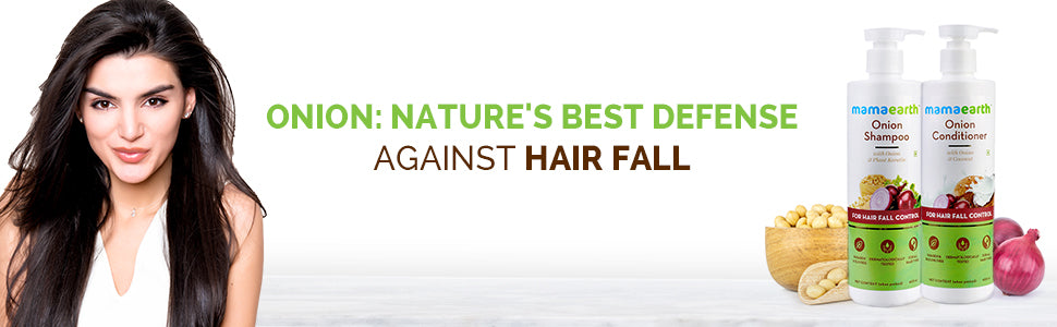 Mamaearth Hair Fall Control Combo(Onion Shampoo, 400ml + Onion Conditioner, 400ml) - 1