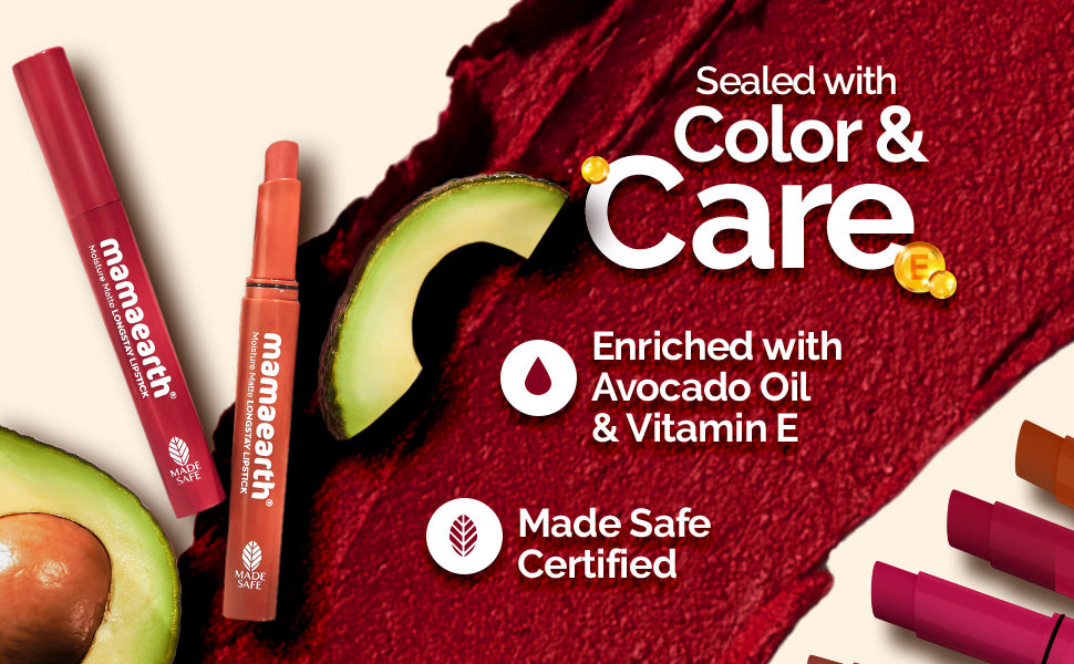 Mamaearth Moisture Matte Longstay Lipstick with Avocado Oil & Vitamin E - Plum Punch, 2g - 2