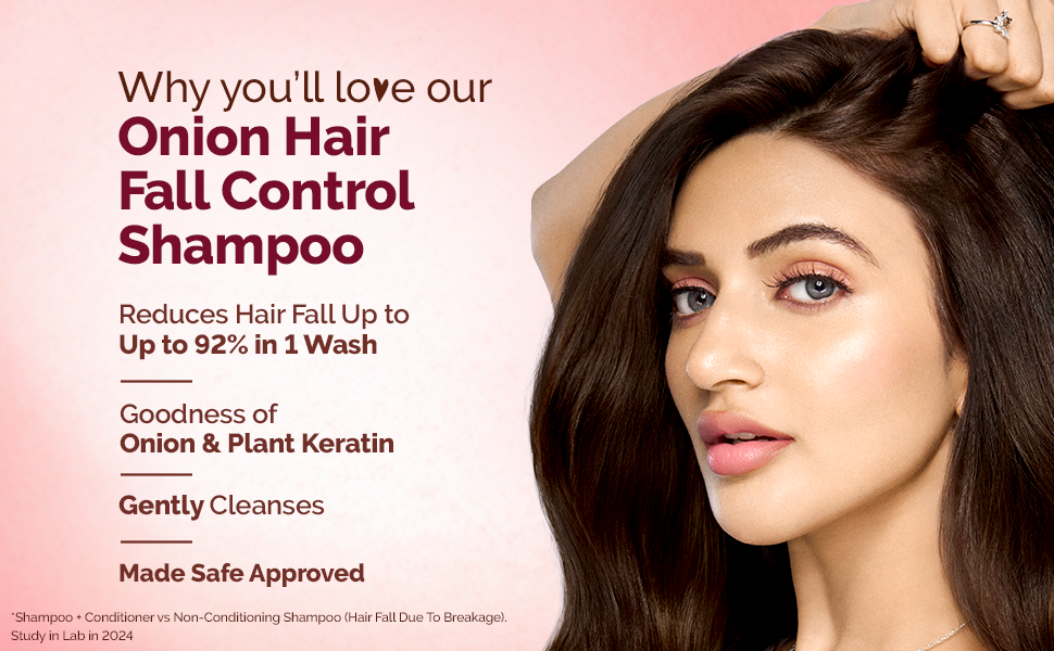 Mamaearth Onion Shampoo - Plant Keratin for Hair Fall Control - 1 Litre - 2
