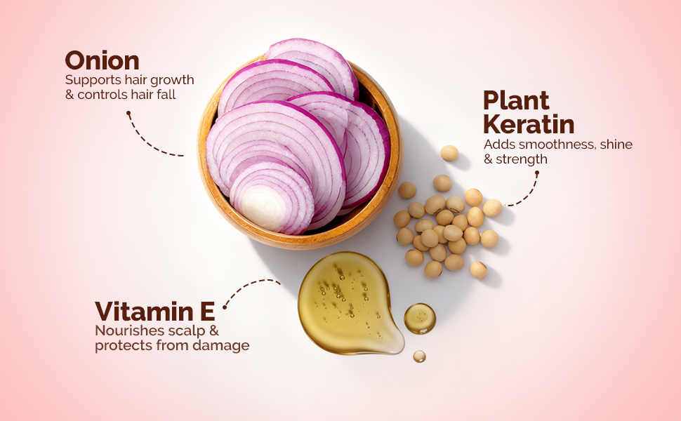 Mamaearth Onion Shampoo - Plant Keratin for Hair Fall Control - 1 Litre - 3