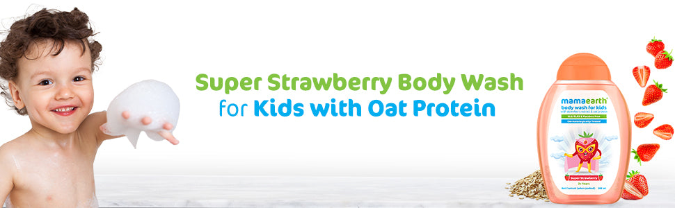 Mamaearth Super Strawberry Body Wash for Kids - with Strawberry & Oat Protein, 300 ml - 1