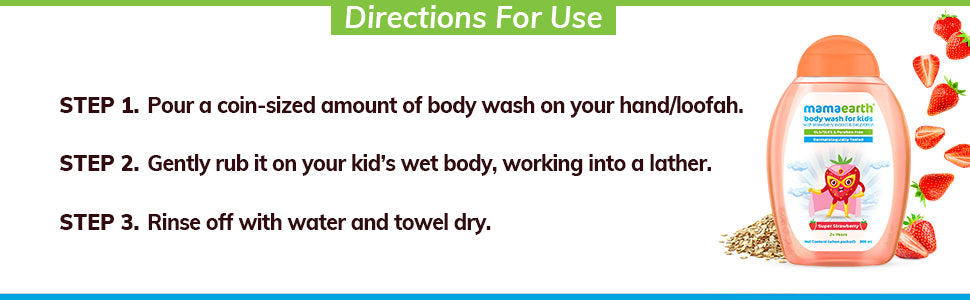 Mamaearth Super Strawberry Body Wash for Kids - with Strawberry & Oat Protein, 300 ml - 2