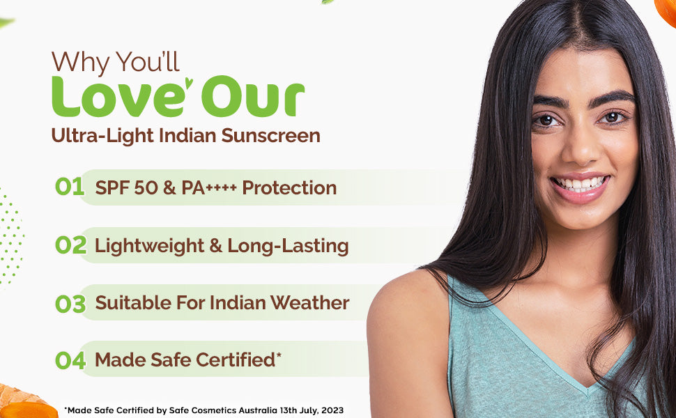 Mamaearth Ultra Light Indian Sunscreen SPF50 PA++++ - Carrot Seed & Turmeric, 80g - 2