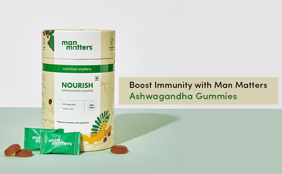 Man Matters Ashwagandha Gummies with Vitamin D2, 60 Gummies - Vegan & Gluten-Free - 1