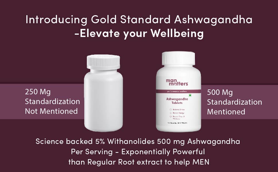 Man Matters Ashwagandha Tablets 500mg - 60 Pack - Herbal Support for Wellbeing - 4