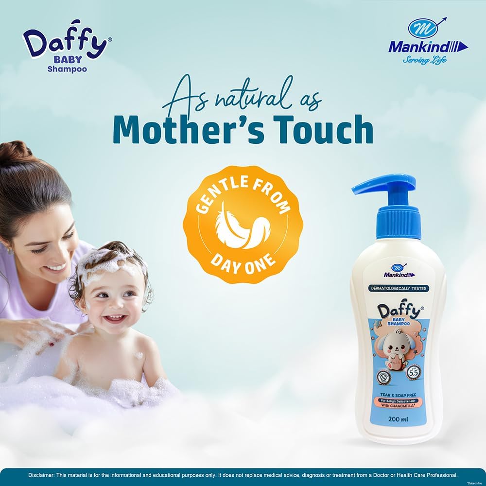 Mankind Daffy Baby Shampoo - Chamomilla & Glycerin - 200 ml