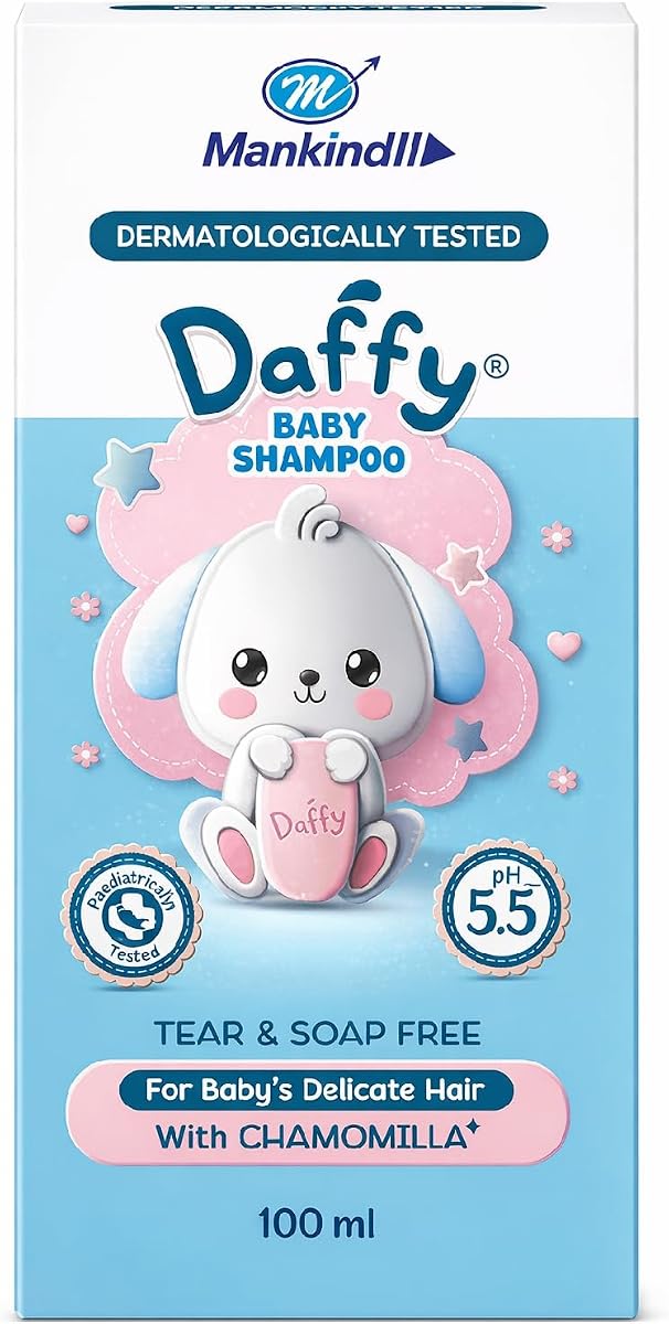 Mankind Daffy Baby Shampoo with Chamomilla - Tear-Free, pH 5.5, 100ml