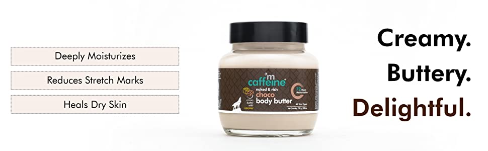 mCaffeine Choco Body Butter - Intense Moisturization, Cocoa Butter - 250g - 2
