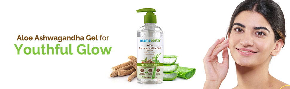 Mamaearth Aloe Ashwagandha Face Gel - Aloe Vera & Ashwagandha, 300ml - 1