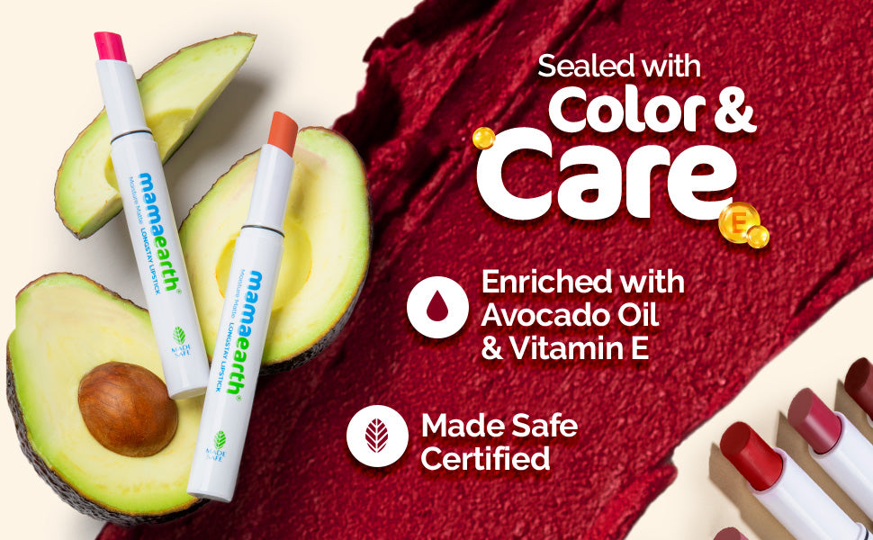 Mamaearth Moisture Matte Lipstick - Shade 04 Cinnamon Nude, with Avocado Oil & Vitamin E, 2g - 3