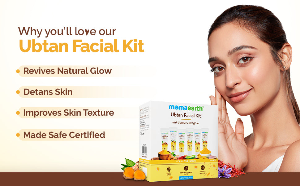 Mamaearth Ubtan 6 Step Facial Kit - Turmeric & Saffron, 60g - 3