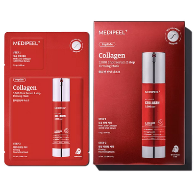 MEDI-PEEL Red Lacto Collagen 3000 Shot Serum 2 Step Mask 1.5g+25ml