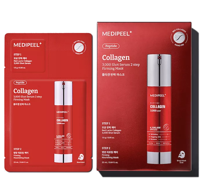 MEDI-PEEL Red Lacto Collagen 3000 Shot Serum 2 Step Mask 1.5g+25ml