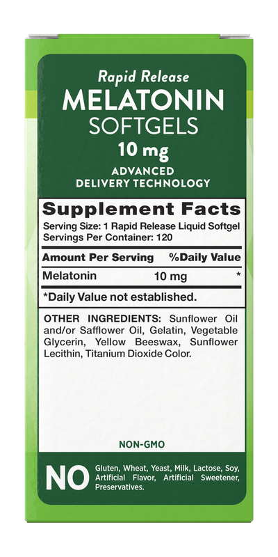 Nature's Truth Melatonin 10mg Softgels - 120 Pack - Image 3