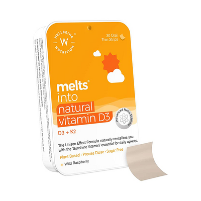 مكملات فيتامين د3 الطبيعي وأستازانتين من ويلبيينغ نيوتريشن (Wellbeing Nutrition Melts)