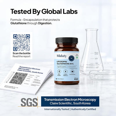 Miduty Liposomal Glutathione Capsules - Advanced Nano-Formula, 600mg, 30 Veg Capsules