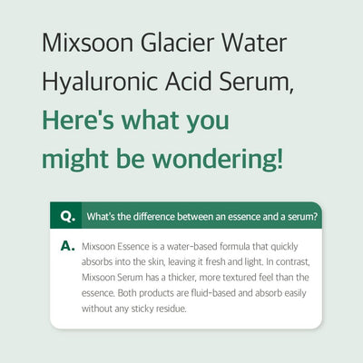 mixsoon Essential Glass Skin Duo Set - Bean Essence & Glacier Water Hyaluronic Acid Serum, 2 Pieces