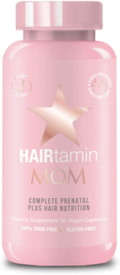 HAIRtamin Mom Vegan Prenatal Multivitamin with Biotin & Probiotics - 60 Capsules