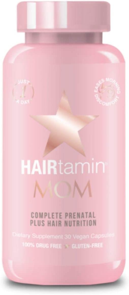 HAIRtamin Mom Vegan Prenatal Multivitamin with Biotin & Probiotics - 60 Capsules