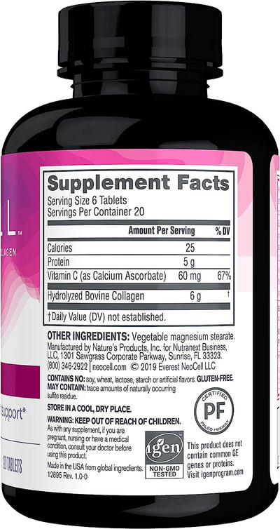 Neocell Super Collagen PLUS C Tablets - 120 Count, Exp. Jan 2024 - Image 2