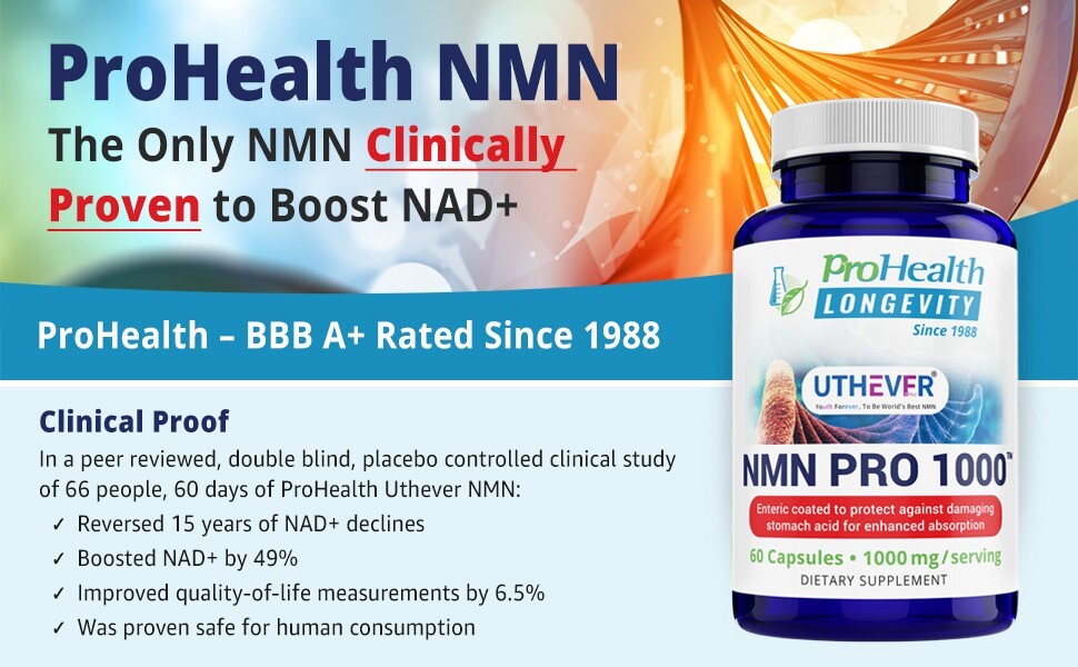 PROHEALTH Pro Health NMN Pro 1000 - High Potency Nicotinamide Mononucleotide, 60 Capsules - 1
