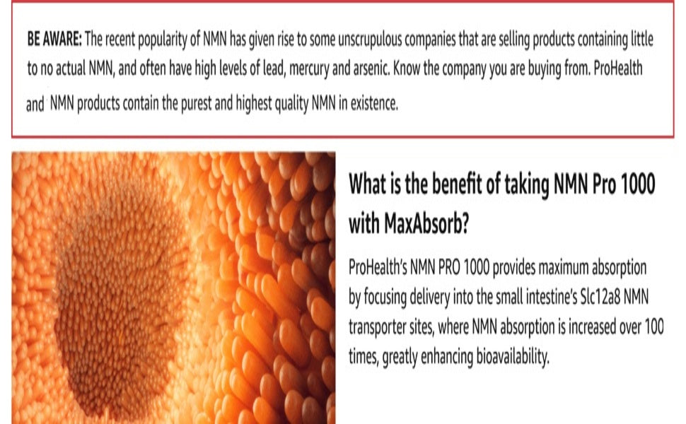 PROHEALTH Pro Health NMN Pro 1000 - High Potency Nicotinamide Mononucleotide, 60 Capsules - 2