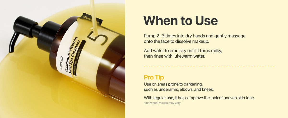 Numbuzin No.5 Cleansing Oil - Glutathione & Vitamin C Facial Spa Cleanser, 6.76 fl oz - 5
