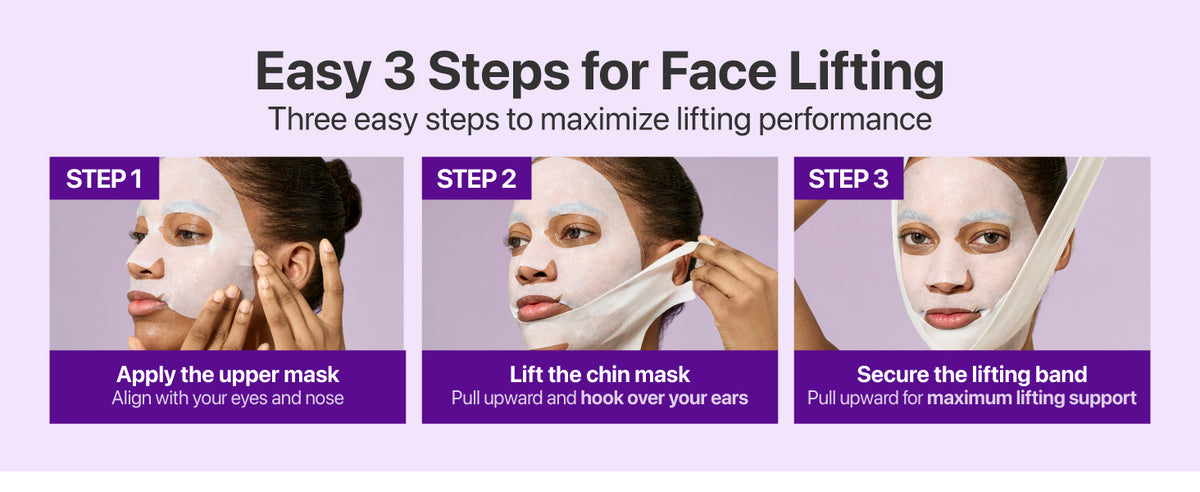 Numbuzin NAD+ BIO Lifting Full Cover Facial Sheet Mask - 4 Sheets + Lifting Band - 9